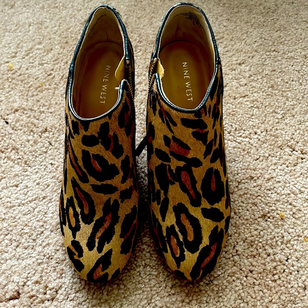 Tan, black and brown booties